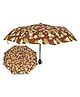 Free-size Umbrella With Floral Print - Brown