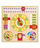 WudnKrafts Wooden Calendar Clock Slider Educational Board | Days Months Weather Time Learning Activity Toy for Kids 3 Years+ - Multicolor