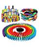 WudnKrafts 100 pcs 12 Color Wooden Dominos Construction Blocks Set for Kids - Dominoes Educational Play Toy and Domino Racing Game - 100 Pcs, Multicolor