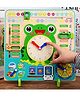 WudnKrafts Multi-Functional Wooden Learning Calendar & Clock Activity Board | 3-in-1 Educational Toy for Kids 3 Years+ - Froggy Summer Board MultiColor