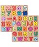 WudnKrafts Wooden 3D Capital Alphabets and Number Board Puzzle for Preschoolers, Montessori Toys Learning & Educational Toys Kids Puzzles ABC Alphabet & Numbers Math Puzzles - 51 Pieces