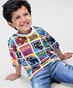 Babyhug Marvel Cotton Knit Half Sleeves T-Shirt with Avenger Graphics - White