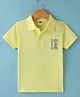 Zero Cotton Knit Half Sleeves Polo T-Shirt With Car Print - Lime