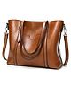 SYGA Women's Shoulder Tote Bag with Multiple Internal Pockets in Pretty Color(BROWN)