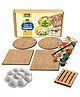 Mini Leaves Colorful Round and Square Pichwai Wooden Tea Coaster Art Kit for 6+ Kids
