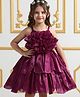 Mark & Mia Sleeveless Layered Party Frock with Floral Applique - Maroon