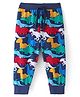 Babyhug Cotton Knit Full Length Lounge Pant Dino Print - Navy Blue