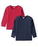 Babyhug Full Sleeves Solid Color Pull Over Thermal Vests Pack of 2 - Red & Navy Blue