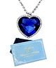 Yellow Chimes Pendant for Women and Girls Blue Crystal Pendant Silver Toned Crystal Heart Butterfly Pendent Chain for Girls | Birthday Gifts For Women Valentine Gift for Girls