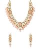 Yellow Chimes Jewellery Set for Women Traditional Peach Beads Necklace Set for Women Gold Plated Choker Necklace Set