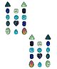 Yellow Chimes Metal Shoe Charms For Girls And Boys | Shoe Accessories Product Design | Shoe Decoration| For Clogs Unisex | Pack Of 24 Pieces | Jibbitz, Blue