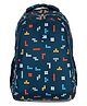 JUSTBAGS School Backpack with 3 Spacious Compartments and 2 Bottle Holders Tetris Navy - 17 inches