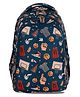 JUSTBAGS School Backpack with 3 Spacious Compartments and 2 Bottle Holders Football Navy - 17 inches