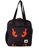 JUSTBAGS Insulated Lunch Bag with Bottle Holder Black Orange - 10 inches