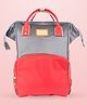 Mylo Baby Diaper Bag With Dry/Wet Pockets | Multifunctional 12 Pocket Stylish Diaper Bag Backpack | Water-Resistant | Free Diaper Pouch - Grey & Red