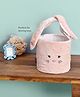 Mi Arcus Multipurpose Rabbit Face Design Storage Basket/Organizer for Kids' Small Items - Pink, 20x20x20 cm Nursery Decor