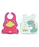 Chinmay Kids BPA Free Baby Apron Soft Waterproof Bib Silicone Bibs Easily Clean 6-36 Months (Pink, Green)
