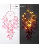 Duli Handmade Dream catcher Hanging with lights and Pink color Feathers for Home Decoration