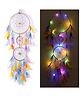 Duli Handmade Dream catcher Hanging with Lights and Multicolor Feathers for Home Decoration