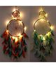 Duli Handmade Dream catcher Hanging with Lights and Multicolor Feathers for Home Decoration (Pack of 2)