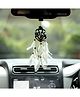 Duli Handmade Dreamcatcher Car Hanging with Ganeshji & White color Feathers for Home Decoration