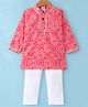 Teentaare Cotton Full Sleeves Kurta Pyjama Set Bandhani Print - Peach