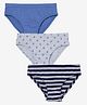 Charm n Cherish Pack Of 3 Solid & Anchors Printed Briefs - Grey & Blue