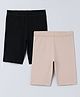 Charm n Cherish Pack Of 2 Solid Solid Shorts - Black & Beige