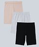 Charm n Cherish Pack Of 3 Solid Solid Shorts - Beige Grey & Black