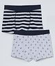 Charm n Cherish Pack Of 2 Striped & Anchor Printed Boxers - Grey