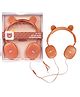 Elecart Kawaii Cute Design Wired Headphones with Built-in Microphone For Kids Teenagers  Brown Bear