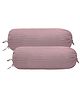 Trance Home Linen Premium  100% Cotton Bolster Covers - Set of 2   Cameo Rose