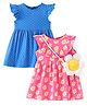 Babyhug Single Jersey Knit Sleeveless Frocks with Floral & Polka Dots Print with Sling Bag Pack of 2 - Multicolour