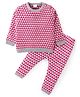 Babyhug Knit Full Sleeves Sweater Set With Argyle Design - Red