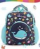 Intelliskills Trendy & Spacious  Whale School Bag with Comfortable Cushion Padding Blue - 14 Inches