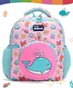 Intelliskills Whale School Bag with Comfortable Cushion Padding Trendy Spacious Lightweight Pink - 14 Inches