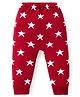 Babyhug Knit Full Length Fleece & Woollen Pant with Star Design - Red & White