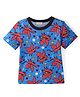 CrayonFlakes Half Sleeves Dinosaur Printed Cotton Tee - Blue