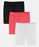 Kiddopanti Pack Of 3 Cycling Solid Shorts - Black Coral & White