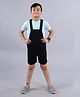 Kiddopanti Sleeveless Solid Denim Dungaree - Black