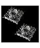 VOIDROP Crystal Glass Turtle with Crystal Zig-Zag Plate for Gift showpiece Decoration of Good Luck Sign Small Sqaure Plate - Crystal Pack of 2
