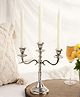 VOIDROP-Three Arm Candelabra Tall -Glossy Taper Candle Holders, Candle Stand, Candlesticks for Home Decor, Wedding, Party, DinningTable Centerpiece,Thick Candles Design Home Decoration Festival Silver