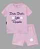 The Peppy Tend Cotton Half Sleeves Dada Dadis Little Rasgulla Text Printed Tee & Shorts Set - Pink