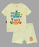 The Peppy Tend Cotton Half Sleeves My First Birthday Text Printed Coordinating Tee & Shorts Set - Yellow