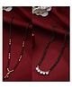 NVR Women's Set of 2 Black Gold-Plated Beaded Mangalsutra with AD stone - Black