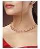 NVR Women Gold-Plated American Diamond Studded Handcrafted Jewellery Set - Gold