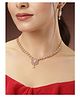 NVR Women Gold-Plated American Diamond Studded Handcrafted Jewellery Set - Gold