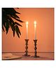 Voidrop Pillar Candle Holder,Taper Candle Holder for Retro Candleholder, Formal Events, Wedding, Church, Holiday Décor, Dinning Table Centerpiece Candles -Set of 2 (Silver)