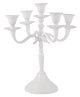 VOIDROP Five Arm Candelabra Tall -Glossy Taper Candle Holders, Candle Stands, Candlesticks for Home Decor, Wedding, Parties, Dinning Table Centerpiece, Home Decoration Festival Occasions- White