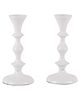 Voidrop Pillar Candle Holder,Taper Candle Holder for Retro Candleholder, Formal Events, Wedding, Church, Holiday Décor, Dinning Table Centerpiece Candles -Set of 2 (White)